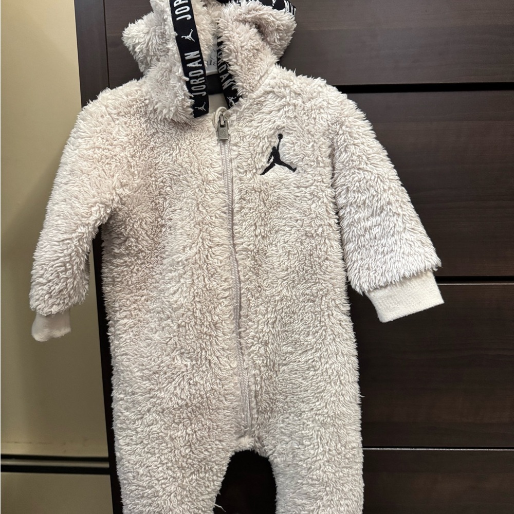 Jordan Cream Footies One Piece with Sherpa Texture